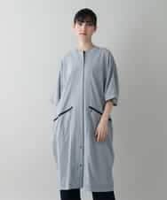 RSTIW33450 TRUNK HIROKO KOSHINO(ヒロココシノ) DRYCOOLブルゾンワンピース/洗濯機で洗える ライトグレー