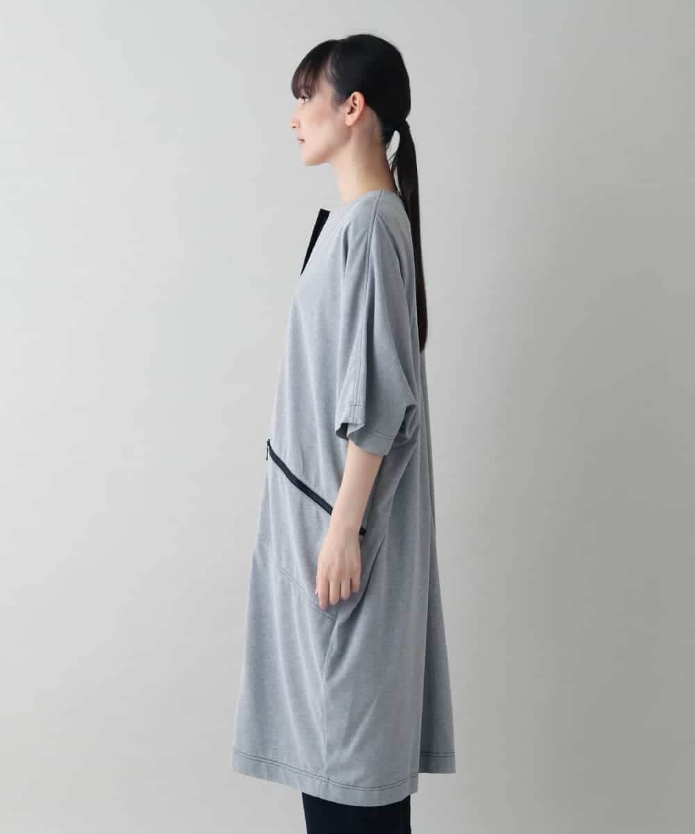 RSTIW33450 TRUNK HIROKO KOSHINO(ヒロココシノ) DRYCOOLブルゾンワンピース/洗濯機で洗える ライトグレー