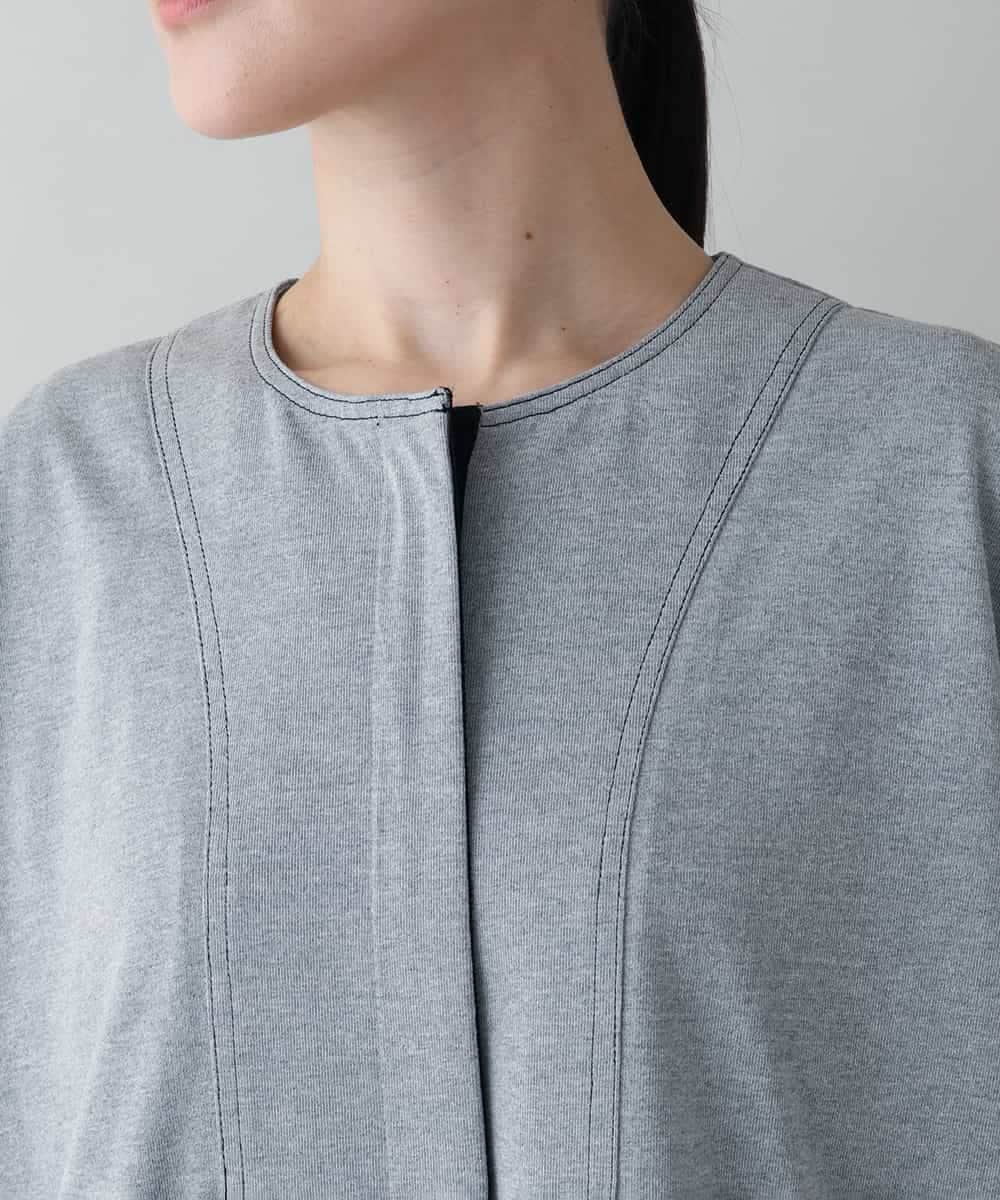 RSTIW33450 TRUNK HIROKO KOSHINO(ヒロココシノ) DRYCOOLブルゾンワンピース/洗濯機で洗える ライトグレー