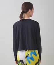 RSTJB11590 TRUNK HIROKO KOSHINO(ヒロココシノ) ジョイントテープラッフルデザインジャケット /洗える ブラック
