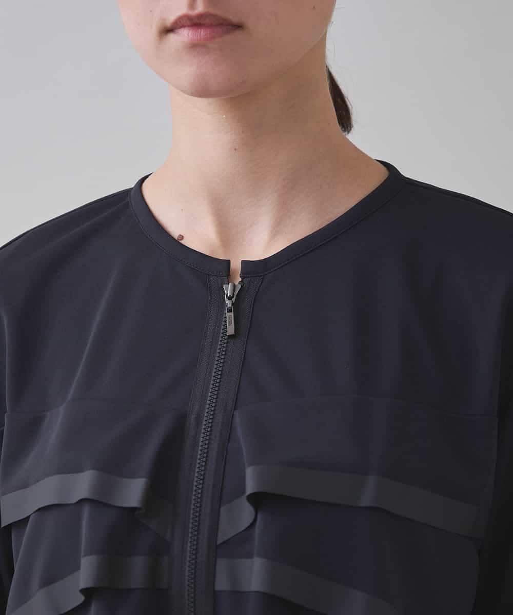 RSTJB11590 TRUNK HIROKO KOSHINO(ヒロココシノ) ジョイントテープラッフルデザインジャケット /洗える ブラック