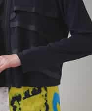 RSTJB11590 TRUNK HIROKO KOSHINO(ヒロココシノ) ジョイントテープラッフルデザインジャケット /洗える ブラック