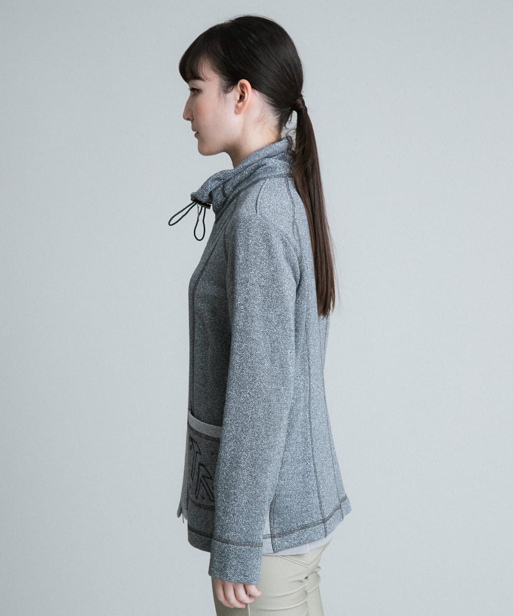 RSTJQ01440 TRUNK HIROKO KOSHINO(ヒロココシノ) 【洗濯機で洗える】ラメデザインスウェットジャケット シルバー