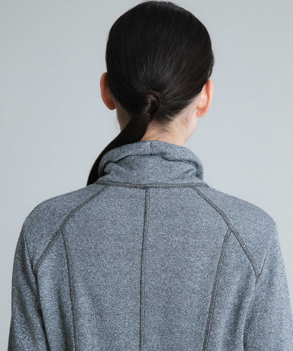 RSTJQ01440 TRUNK HIROKO KOSHINO(ヒロココシノ) 【洗濯機で洗える】ラメデザインスウェットジャケット シルバー