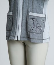 RSTJQ01440 TRUNK HIROKO KOSHINO(ヒロココシノ) 【洗濯機で洗える】ラメデザインスウェットジャケット シルバー