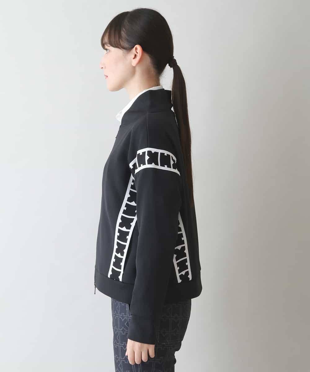 RSTJT35390 TRUNK HIROKO KOSHINO(ヒロココシノ) 【洗濯機で洗える/日本製】HKロゴラインジップアップジャケット ブラック