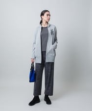 RSTLB06590 TRUNK HIROKO KOSHINO(ヒロココシノ) グリッター裏毛パーカー/日本製/洗える グレー