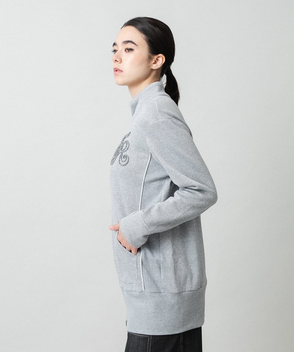 RSTLB06590 TRUNK HIROKO KOSHINO(ヒロココシノ) グリッター裏毛パーカー/日本製/洗える グレー