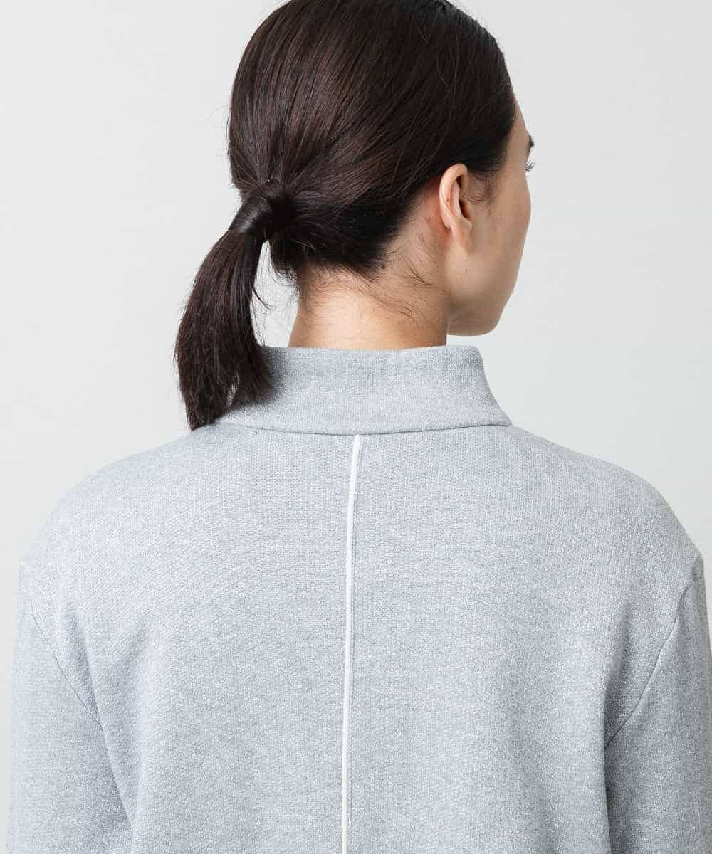 RSTLB06590 TRUNK HIROKO KOSHINO(ヒロココシノ) グリッター裏毛パーカー/日本製/洗える グレー