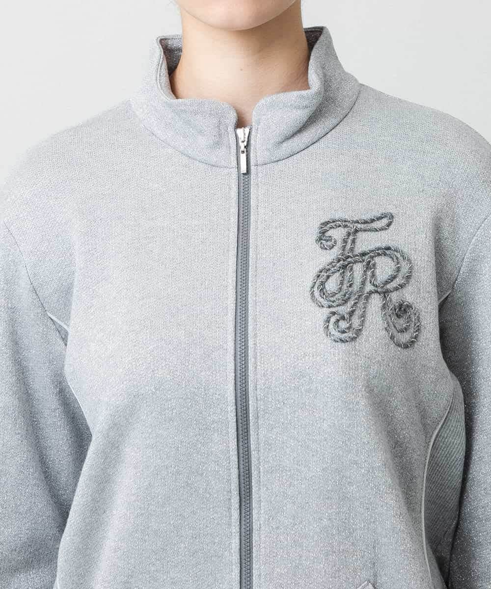 RSTLB06590 TRUNK HIROKO KOSHINO(ヒロココシノ) グリッター裏毛パーカー/日本製/洗える グレー