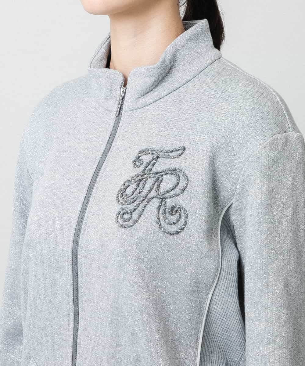 RSTLB06590 TRUNK HIROKO KOSHINO(ヒロココシノ) グリッター裏毛パーカー/日本製/洗える グレー