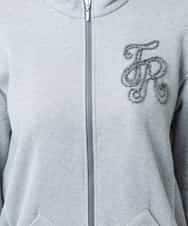 RSTLB06590 TRUNK HIROKO KOSHINO(ヒロココシノ) グリッター裏毛パーカー/日本製/洗える グレー