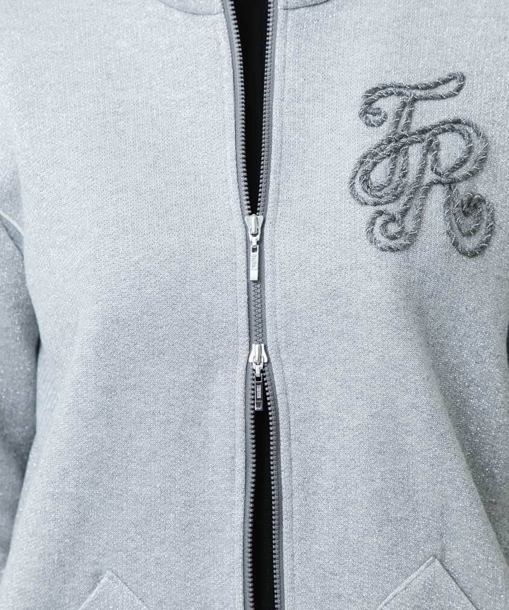 RSTLB06590 TRUNK HIROKO KOSHINO(ヒロココシノ) グリッター裏毛パーカー/日本製/洗える グレー