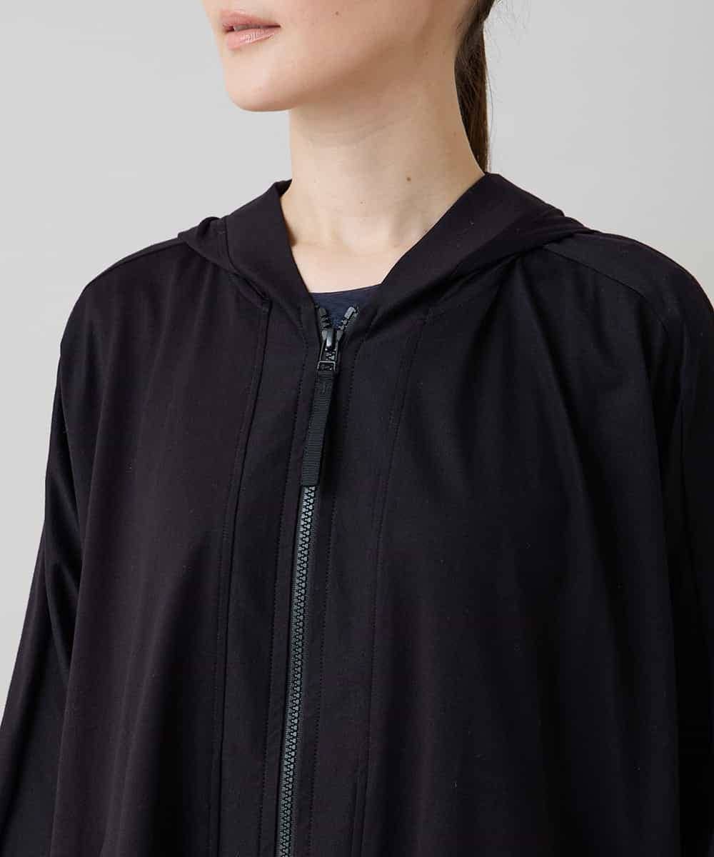 RSTLC71390 TRUNK HIROKO KOSHINO(ヒロココシノ) 【WEB/京王百貨店新宿店限定】切り替えパターンダブルジップパーカー/日本製/洗える ブラック