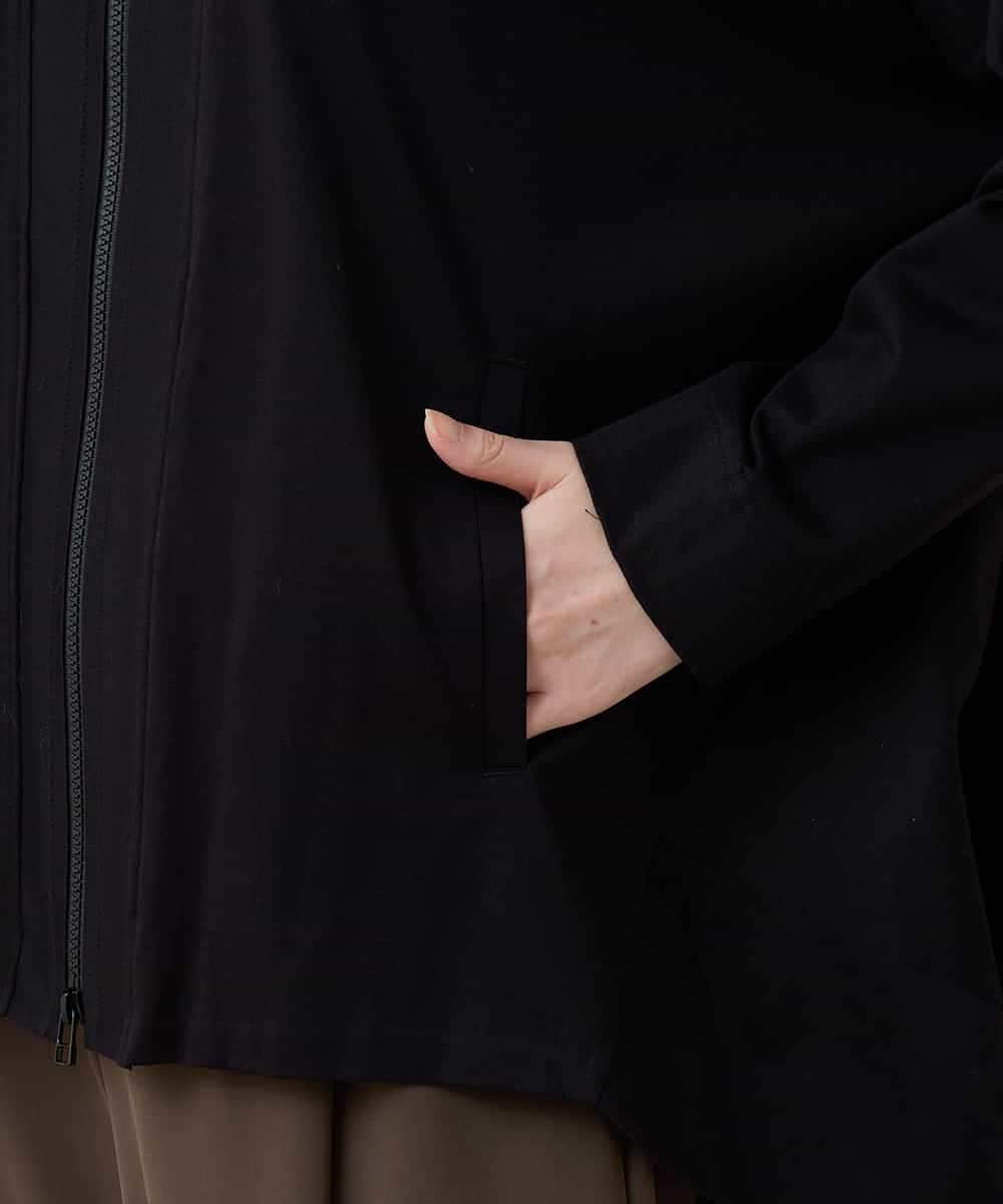 RSTLC71390 TRUNK HIROKO KOSHINO(ヒロココシノ) 【WEB/京王百貨店新宿店限定】切り替えパターンダブルジップパーカー/日本製/洗える ブラック
