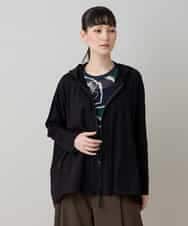 RSTLC71390 TRUNK HIROKO KOSHINO(ヒロココシノ) 【WEB/京王百貨店新宿店限定】切り替えパターンダブルジップパーカー/日本製/洗える ブラック