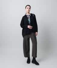 RSTLC71390 TRUNK HIROKO KOSHINO(ヒロココシノ) 【WEB/京王百貨店新宿店限定】切り替えパターンダブルジップパーカー/日本製/洗える ブラック