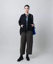 RSTLC71390 TRUNK HIROKO KOSHINO(ヒロココシノ) 【WEB/京王百貨店新宿店限定】切り替えパターンダブルジップパーカー/日本製/洗える ブラック