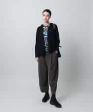 RSTLC71390 TRUNK HIROKO KOSHINO(ヒロココシノ) 【WEB/京王百貨店新宿店限定】切り替えパターンダブルジップパーカー/日本製/洗える ブラック