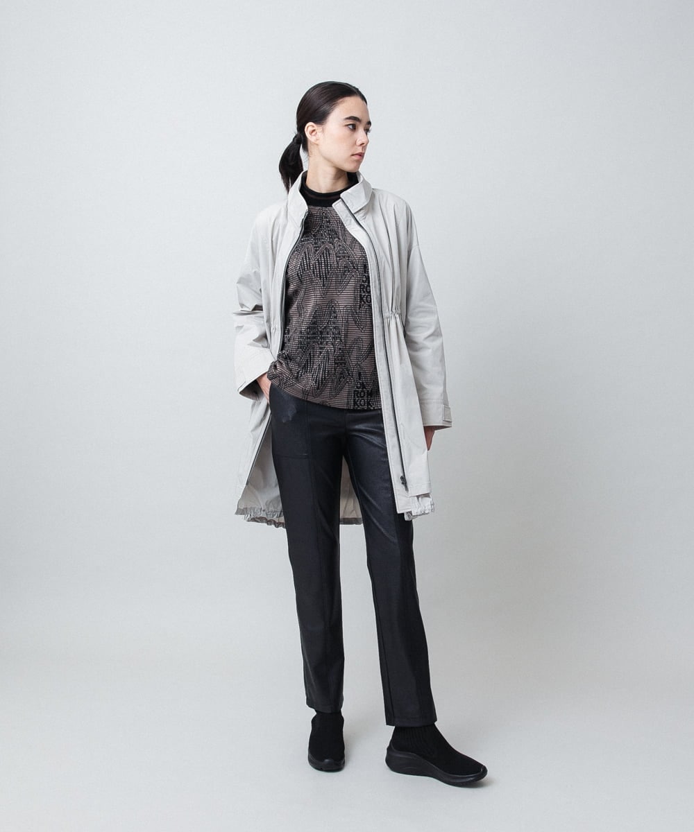 RSUAD15790 TRUNK HIROKO KOSHINO(ヒロココシノ) レイヤード風デザインタフタコート ベージュ