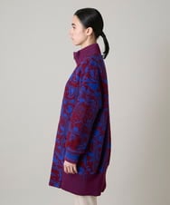 RSUAE11750 TRUNK HIROKO KOSHINO(ヒロココシノ) 幾何ペイズリージャカードニットコート ブルー