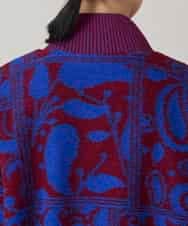 RSUAE11750 TRUNK HIROKO KOSHINO(ヒロココシノ) 幾何ペイズリージャカードニットコート ブルー