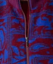 RSUAE11750 TRUNK HIROKO KOSHINO(ヒロココシノ) 幾何ペイズリージャカードニットコート ブルー