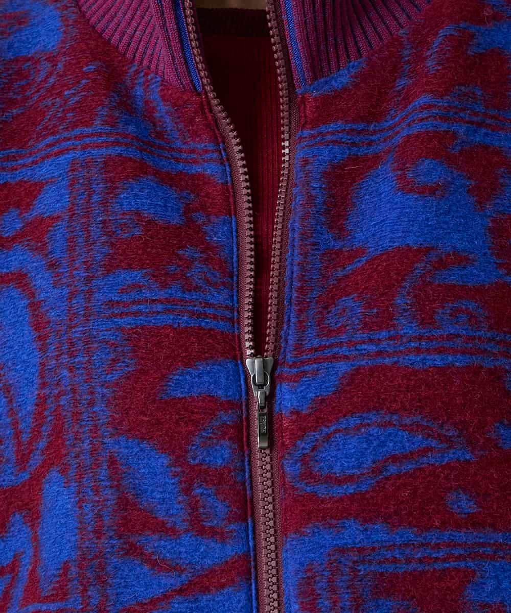 RSUAE11750 TRUNK HIROKO KOSHINO(ヒロココシノ) 幾何ペイズリージャカードニットコート ブルー