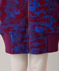 RSUAE11750 TRUNK HIROKO KOSHINO(ヒロココシノ) 幾何ペイズリージャカードニットコート ブルー