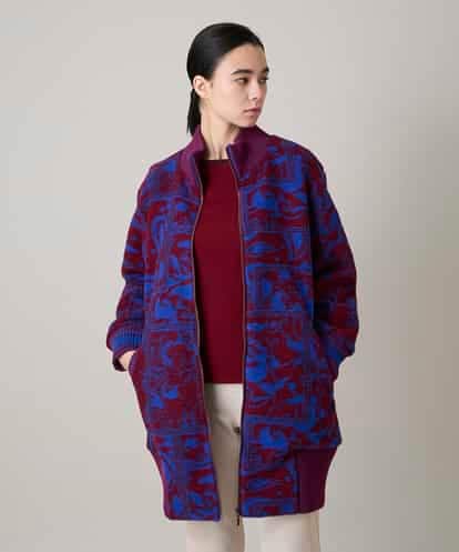RSUAE11750 TRUNK HIROKO KOSHINO 幾何ペイズリージャカードニットコート