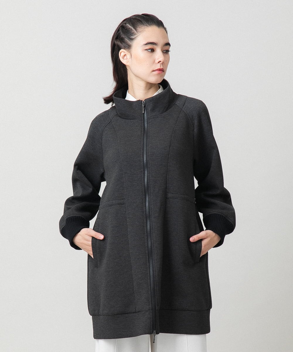 RSUAG01630 TRUNK HIROKO KOSHINO(ヒロココシノ) 【先行予約】2WAYコクーンダンボールニットコート ダークグレー