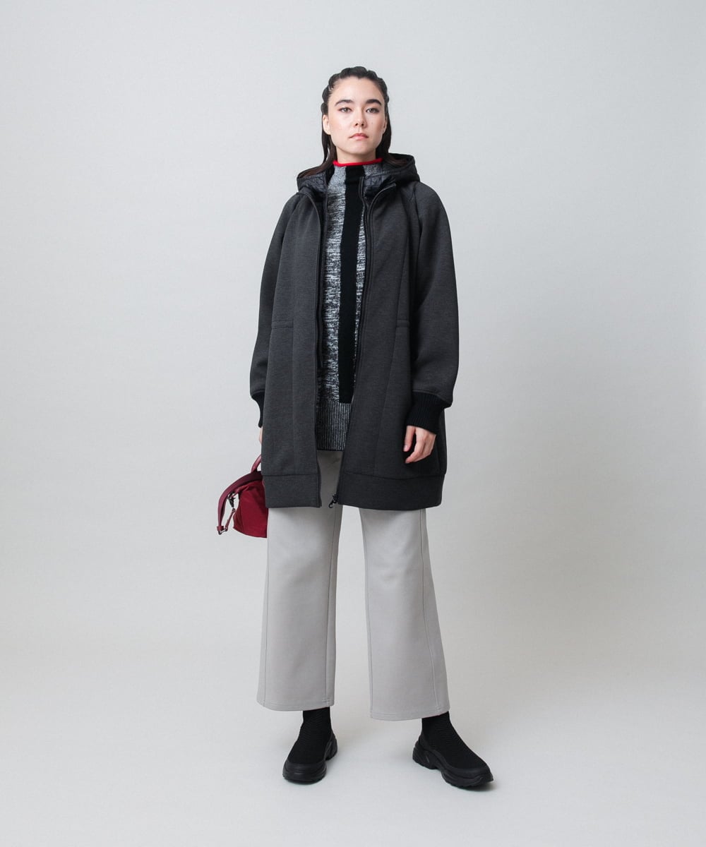 RSUAG01630 TRUNK HIROKO KOSHINO(ヒロココシノ) 2WAYコクーンダンボールニットコート ダークグレー