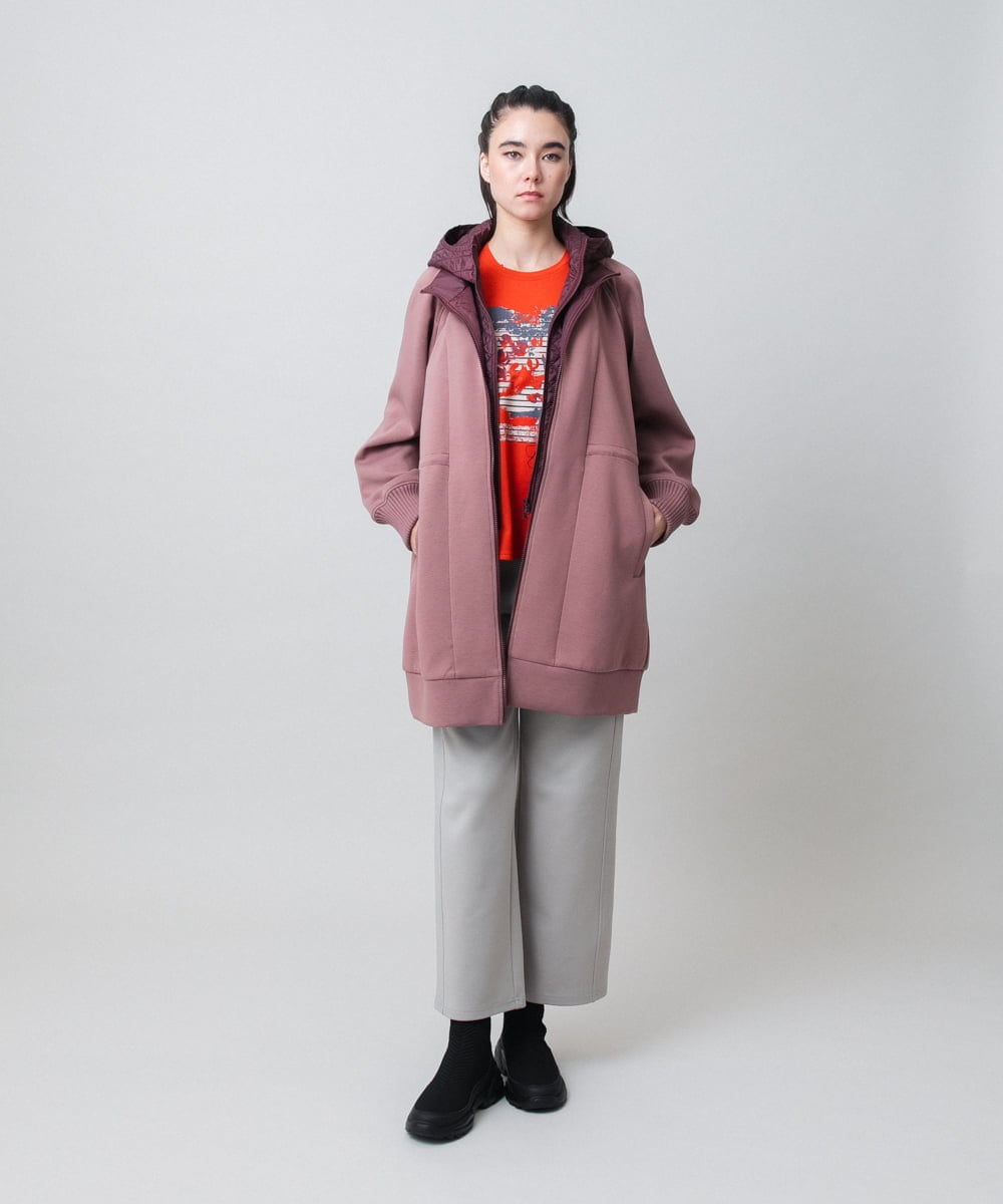 RSUAG01630 TRUNK HIROKO KOSHINO(ヒロココシノ) 2WAYコクーンダンボールニットコート ダークグレー