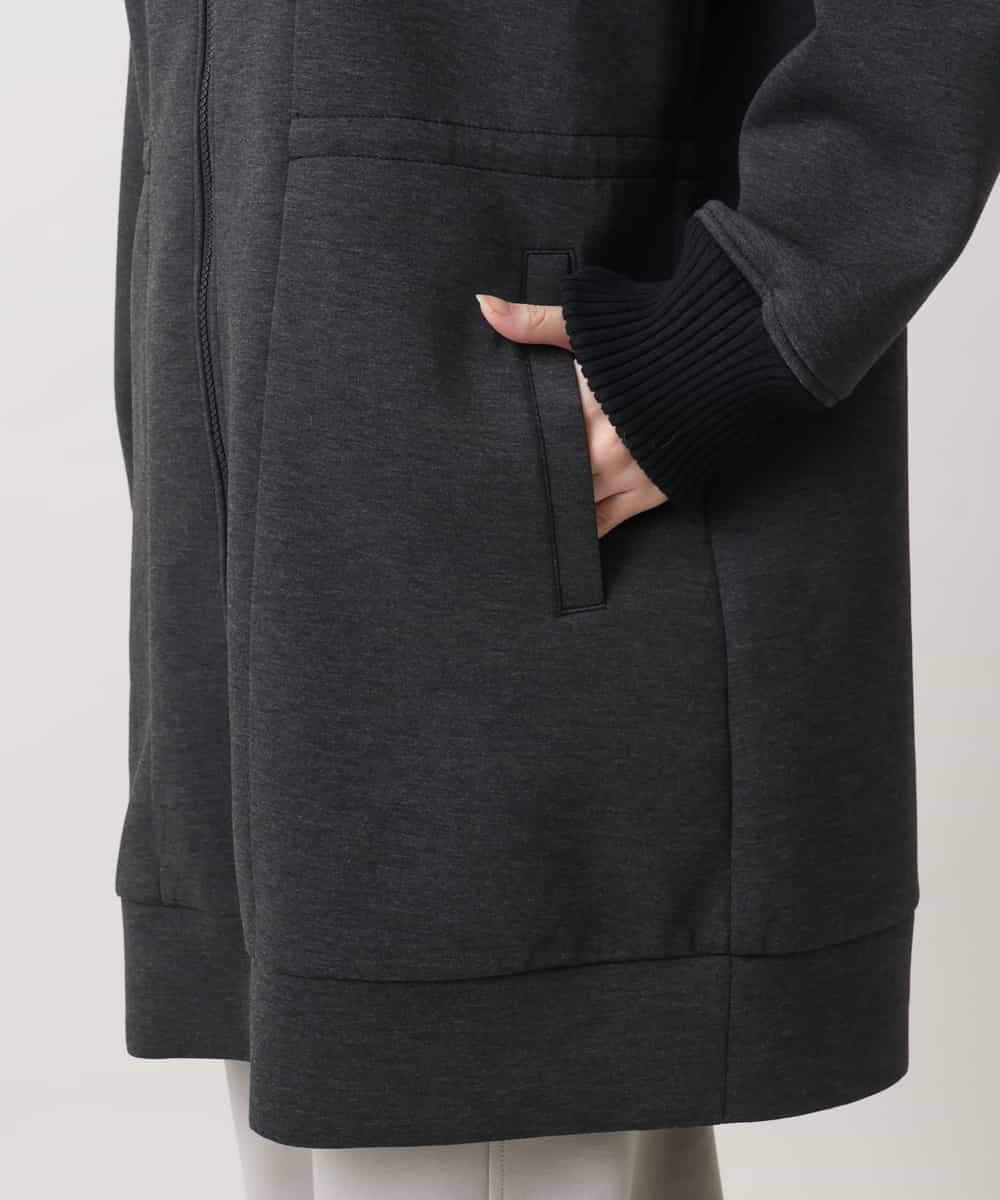 RSUAG01630 TRUNK HIROKO KOSHINO(ヒロココシノ) 2WAYコクーンダンボールニットコート ダークグレー