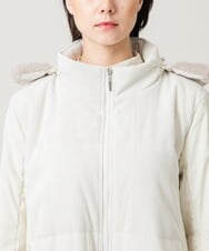 RSUAH01830 TRUNK HIROKO KOSHINO(ヒロココシノ) 【先行予約】異素材ジョイント中綿入りコート アイボリー