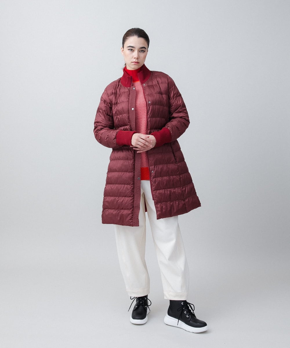 RSUCA01760 TRUNK HIROKO KOSHINO(ヒロココシノ) フリーモーションタフタパテッドコート レッド×ワインレッド