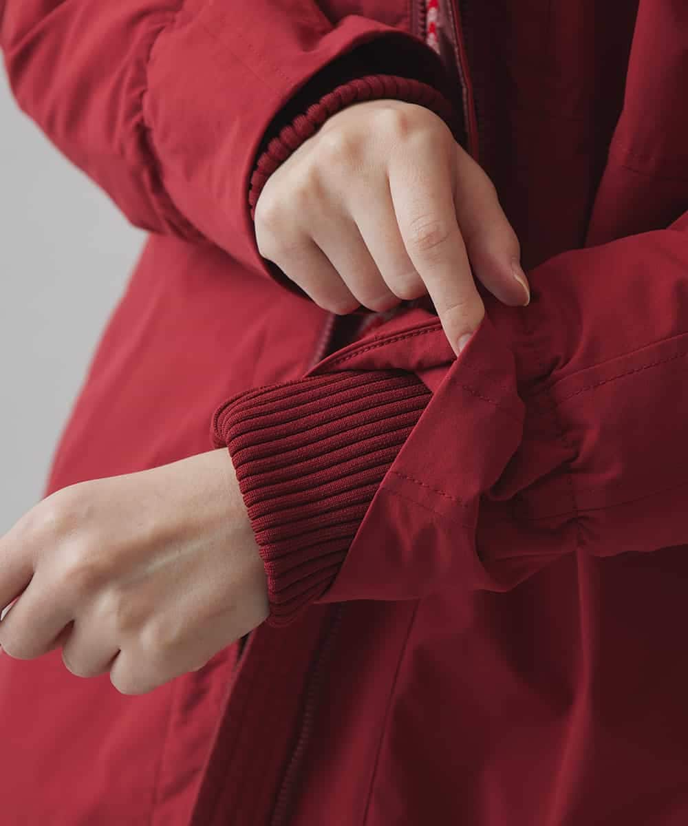 RSUCA01760 TRUNK HIROKO KOSHINO(ヒロココシノ) フリーモーションタフタパテッドコート レッド×ワインレッド