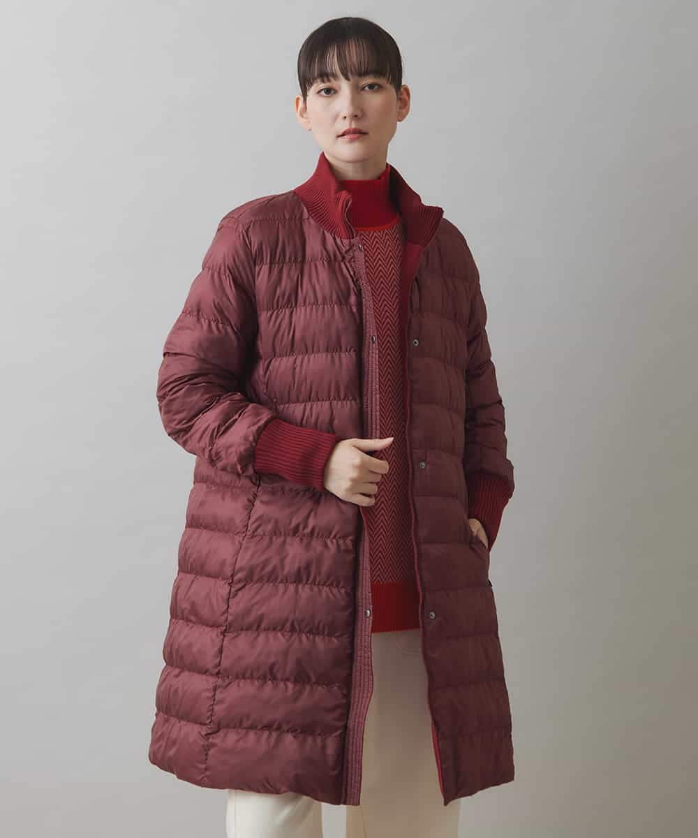 RSUCA01760 TRUNK HIROKO KOSHINO(ヒロココシノ) フリーモーションタフタパテッドコート レッド×ワインレッド