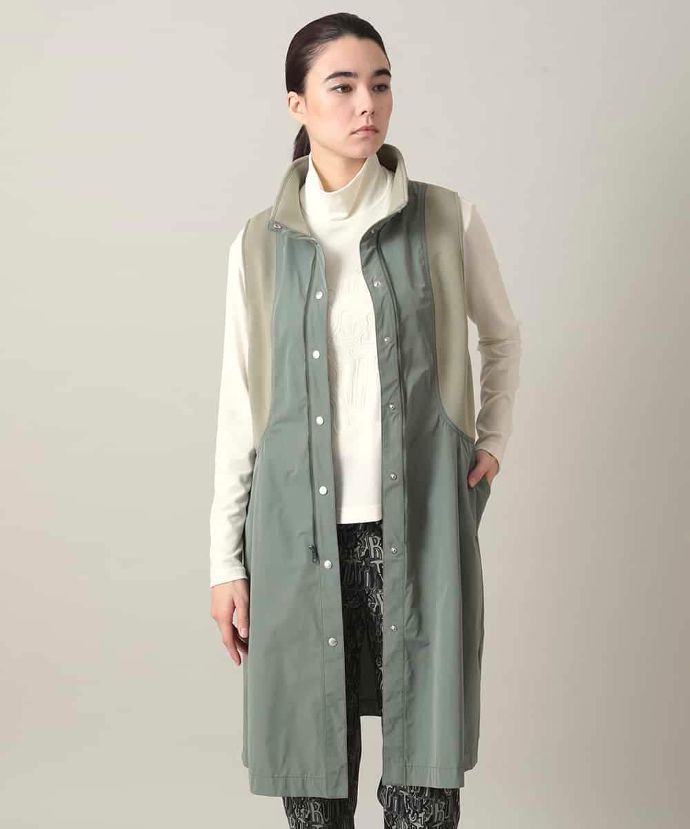 RSUED01860 TRUNK HIROKO KOSHINO(ヒロココシノ) ベスト×ジャケット3WAYデザインコート カーキ