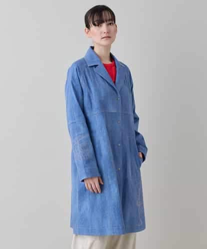 RSUEE23860  メッセージプリントデニムロングコート