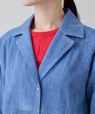 RSUEE23860 TRUNK HIROKO KOSHINO(ヒロココシノ) メッセージプリントデニムロングコート ブルー