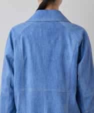 RSUEE23860 TRUNK HIROKO KOSHINO(ヒロココシノ) メッセージプリントデニムロングコート ブルー