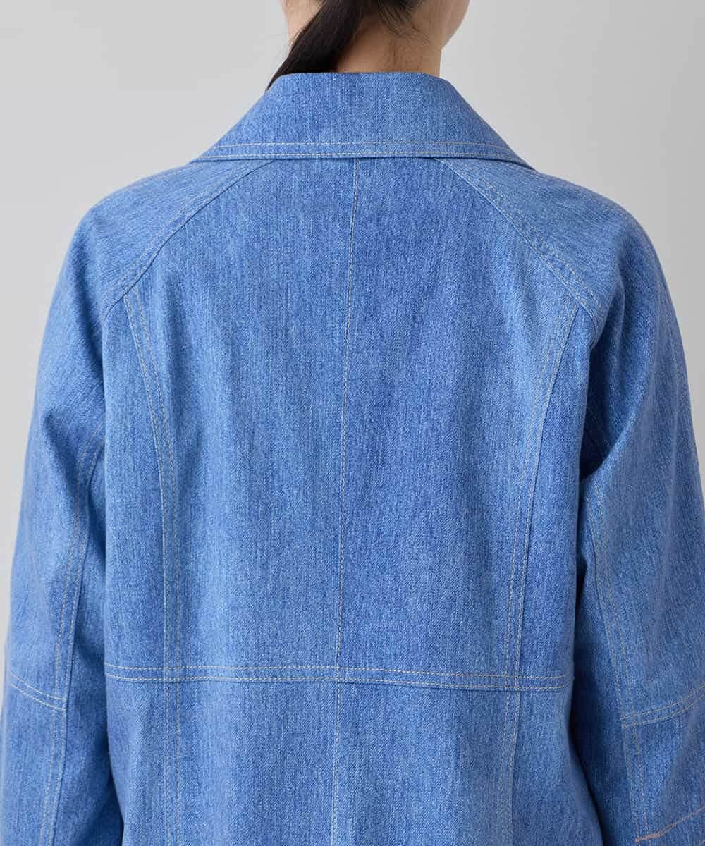 RSUEE23860 TRUNK HIROKO KOSHINO(ヒロココシノ) メッセージプリントデニムロングコート ブルー