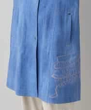 RSUEE23860 TRUNK HIROKO KOSHINO(ヒロココシノ) メッセージプリントデニムロングコート ブルー