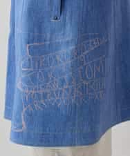 RSUEE23860 TRUNK HIROKO KOSHINO(ヒロココシノ) メッセージプリントデニムロングコート ブルー