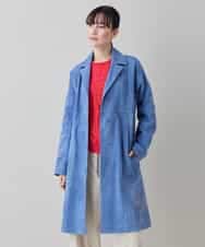 RSUEE23860 TRUNK HIROKO KOSHINO(ヒロココシノ) メッセージプリントデニムロングコート ブルー