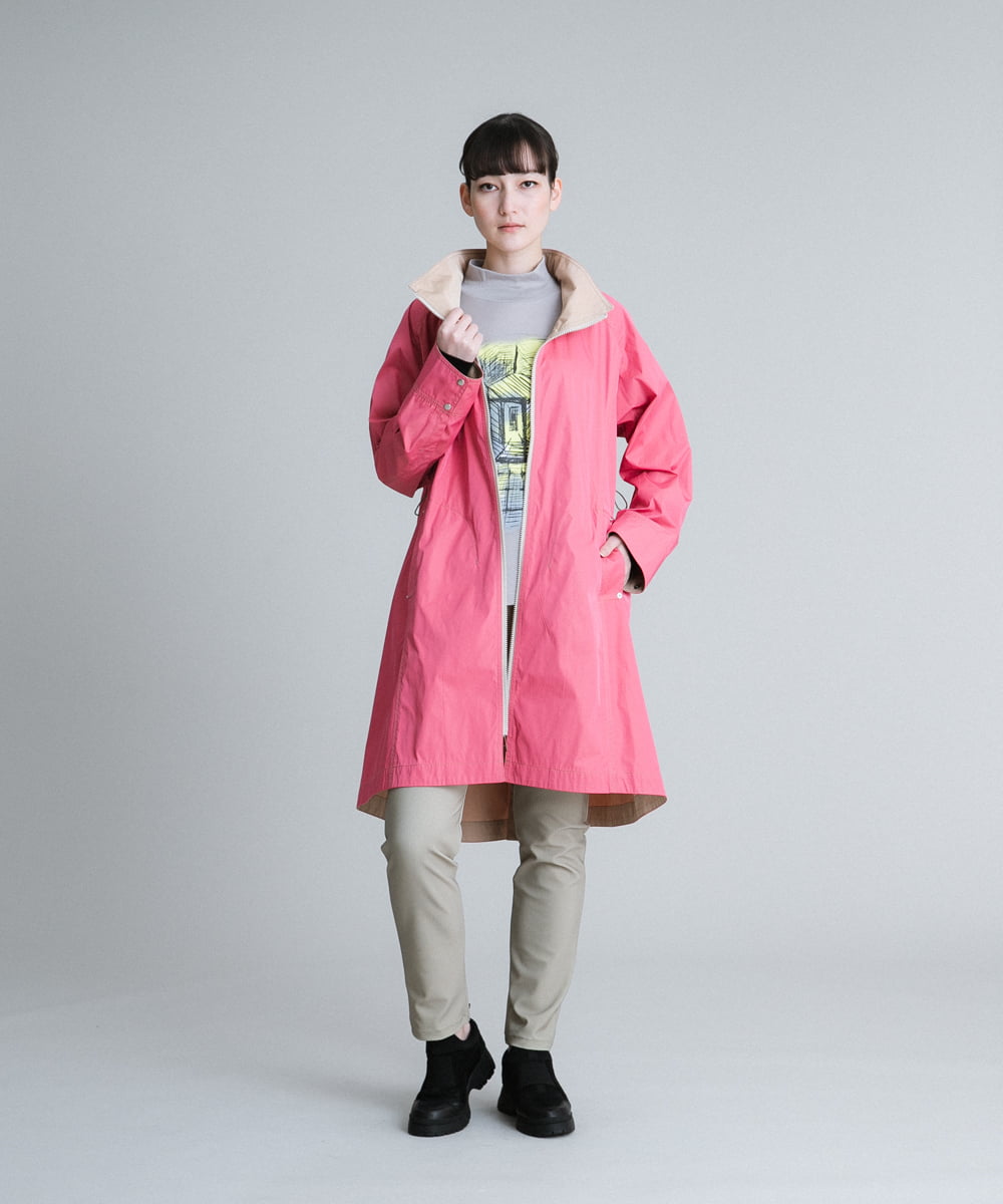 RSUES20660 TRUNK HIROKO KOSHINO(ヒロココシノ) 【洗濯機で洗える】スタンドカラーデザインスプリングコート ピンク