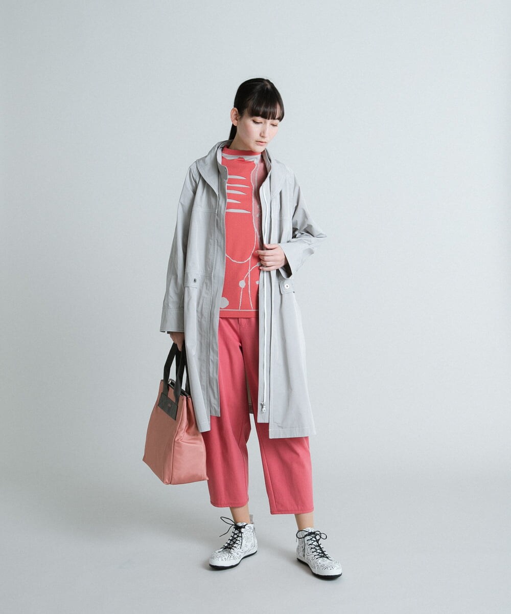 RSUES30660 TRUNK HIROKO KOSHINO(ヒロココシノ) 【洗濯機で洗える】マットフェイスタフタコート ライトグレー