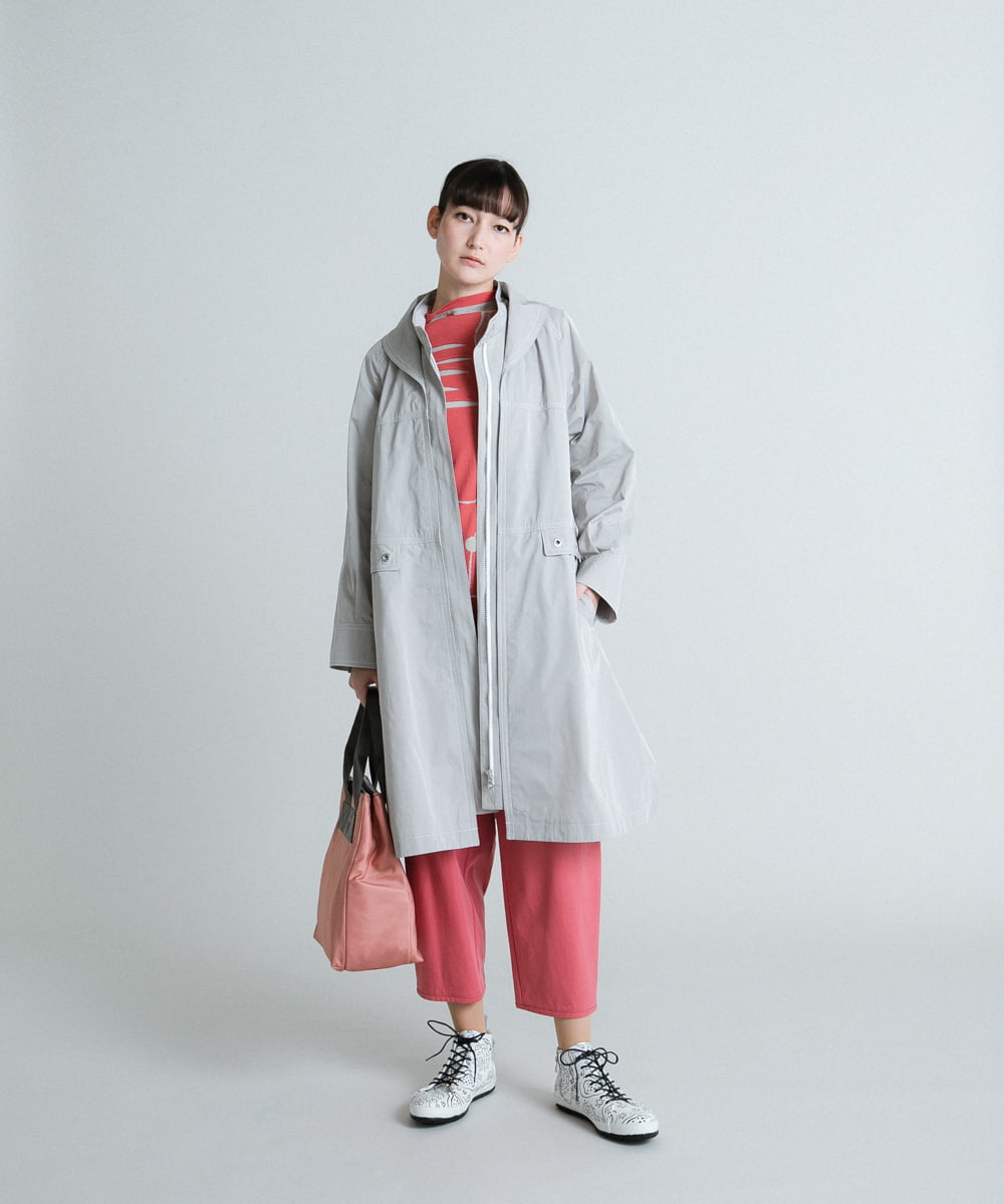 RSUES30660 TRUNK HIROKO KOSHINO(ヒロココシノ) 【洗濯機で洗える】マットフェイスタフタコート ライトグレー