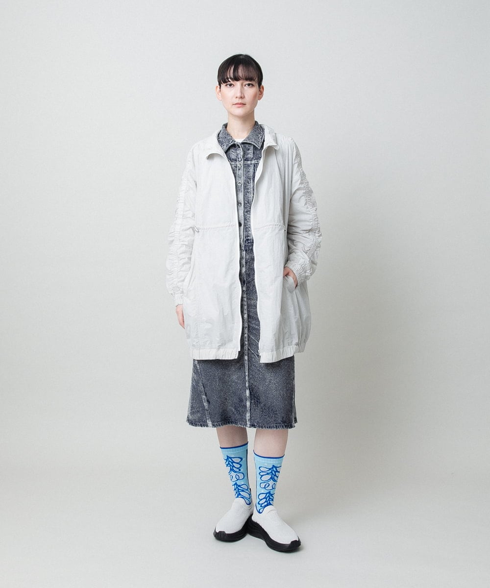 RSUFD01560 TRUNK HIROKO KOSHINO(ヒロココシノ) ナイロンタフタスプリングコート ライトイエロー